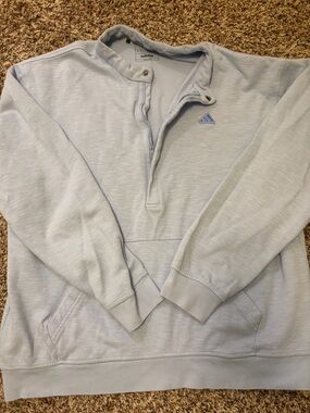 adidas Pale Blue Quarter-Zip Pullover